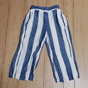 MADEWELL HUSTON BLUE/WHITE STRIPED CAPRIS